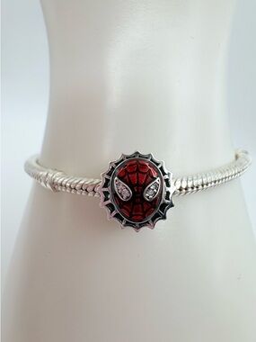 Pandora Silver Bracelet Red Spider Mask Charm